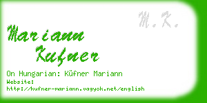 mariann kufner business card